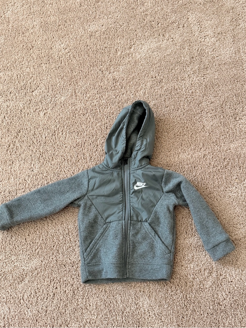 Nike Kids Gray Hooded Zip Jacket
